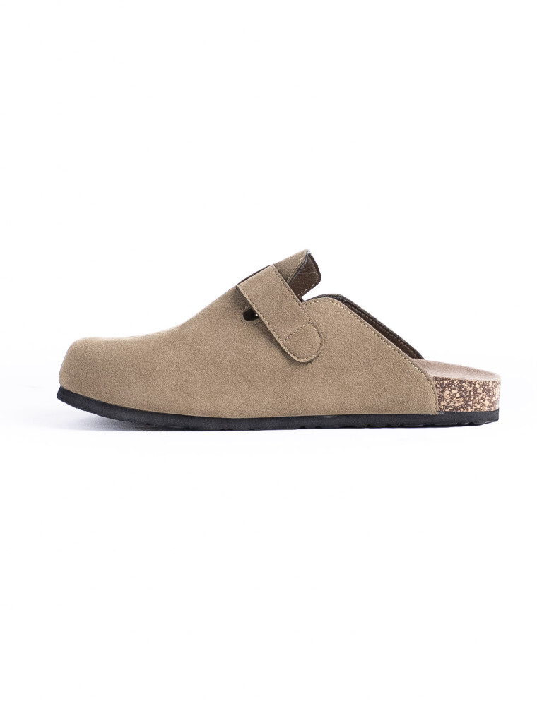 Zuecos con Hebilla Genova Taupe