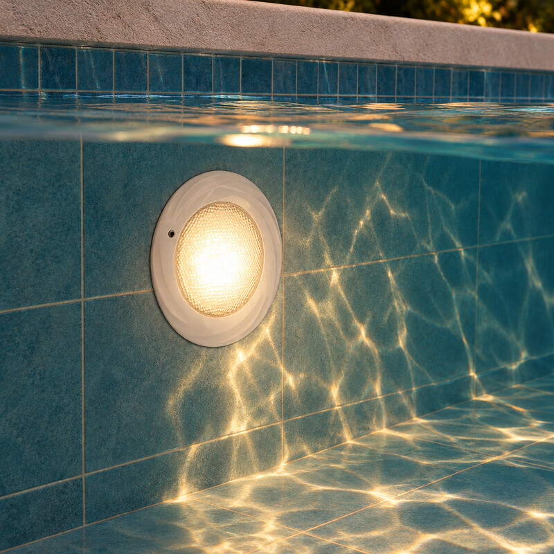 ARTEFACTO DE ADOSAR PARA PISCINA LED 18W Luminaria LED para Piscina de Adosar 18W 12V Luz Cálida IP68