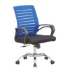 Silla Oficina Respaldo Malla PP Asiento Tela Azul ETIMEL Silla Oficina Respaldo Malla PP Asiento Tela Azul ETIMEL