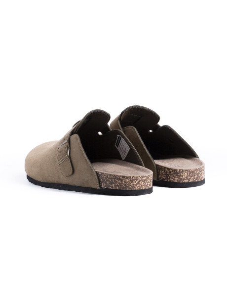 Zuecos con Hebilla Genova Taupe