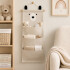 Organizador Colgante Osito Con 3 Bolsillos Para Bebé 60x20cm Blanco