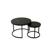 Set 2 mesas auxiliares ratonas tipo nido Doncaster Negro/Negro