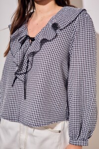 Blusa Gingham Negro