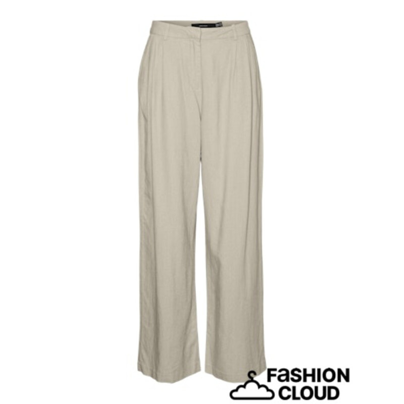 VMMINDY MW LINEN DAD PANT MIX Oatmeal-Grey Pinstripe
