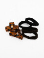 SET GOMITAS Y BROCHES MARRON (V)