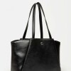 Shopper Raix en efecto cuero liso Negro
