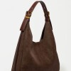 Bolso Raw en efecto gamuza Marron