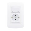 PLAQUETA INTERRUPTOR BIPOLAR + SHUCKO BLANCO MOLVENO Plaqueta Interruptor Bipolar + Shucko Blanco Molveno
