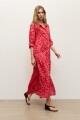 Maxi vestido estampa floral rojo