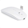 Mouse Inalámbrico Bluetooth y USB Recargable Blanco