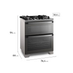 Cocina Electrolux 5 Hornallas Horno con Airfry FE5AD Inoxidable