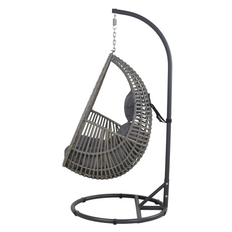 HAMACA COLGANTE RATTAN-SINTETICO-Y-ACERO GRIS NIZA