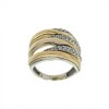 Anillo Entrelazado-Plata y Oro-Piedra Zirconia-AN5372 conpiedra