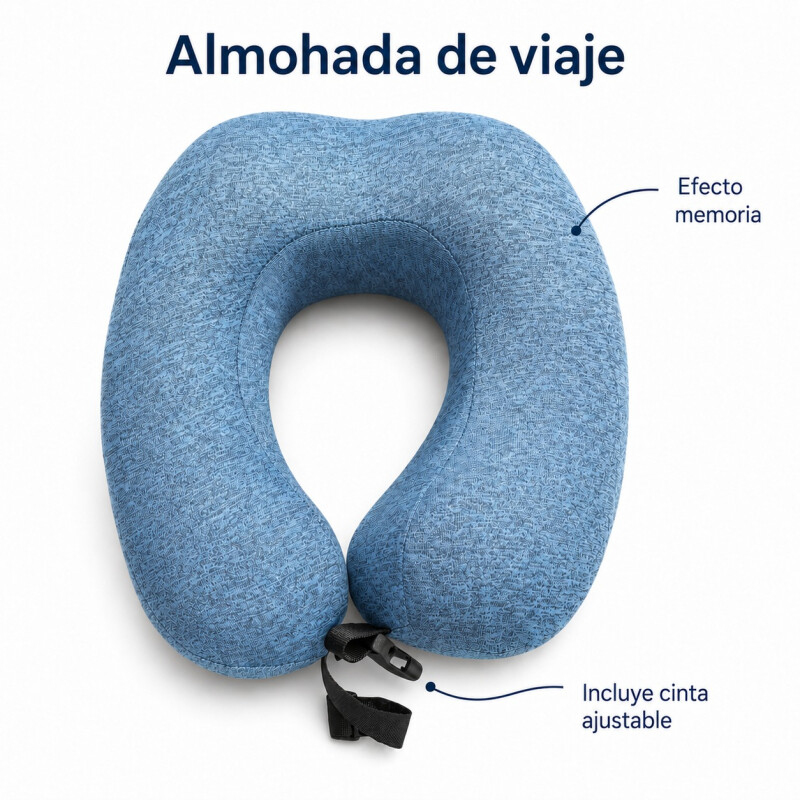 Almohada para Viaje con Memoria Azul