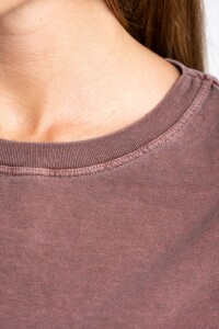 Remera Algodón Manga Globo Chocolate