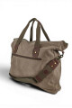 Bolso tote de lona urbano Marrón