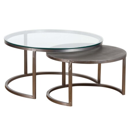 MESA RATONA METAL-VIDRIO-Y-MADERA GRIS SILVER PLATA