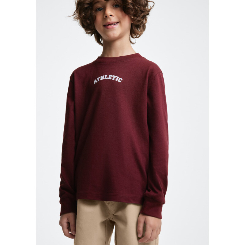 CAMISETA ML MASC VERMELHO ESCURO