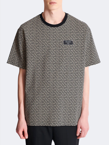 BALMAIN - T-SHIRT MONOGRAM JACQUARD 0