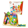 Set de 9 instrumentos musicales en cajita de madera Set de 9 instrumentos musicales en cajita de madera