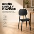 Silla Comedor ComboHome Visby Blanca Diseño Moderno Calidad Color Negro