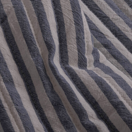 SET CUBRECAMA SUPER KING ALGODON AZUL COTTON STRIPE