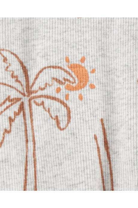 Pijama una pieza de algodón con pie diseño palmeras Sin color