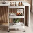Carro Plegable Carrito Organizador de Metal con 3 Estantes y Ruedas Multiuso IMBACK Color Blanco Carro Plegable Carrito Organizador de Metal con 3 Estantes y Ruedas Multiuso IMBACK Color Blanco