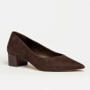 Stiletto Alanis en cuero nobuk Chocolate