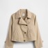 V-CROPPED MODERN TRENCH CARGO KHAKI