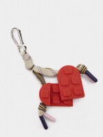 Mochila De Nylon Con Colgante De Corazón taupe