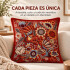 Funda de almohadón ZAL bordada artesanal 50 x 50 cm Naranja