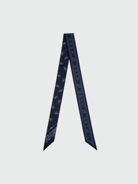 LONGCHAMP - PAÑUELO BANDANA DE SEDA Azul
