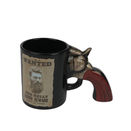 TAZA WANTED CON DISEÑO DE REVOLVER TAZA WANTED CON DISEÑO DE REVOLVER