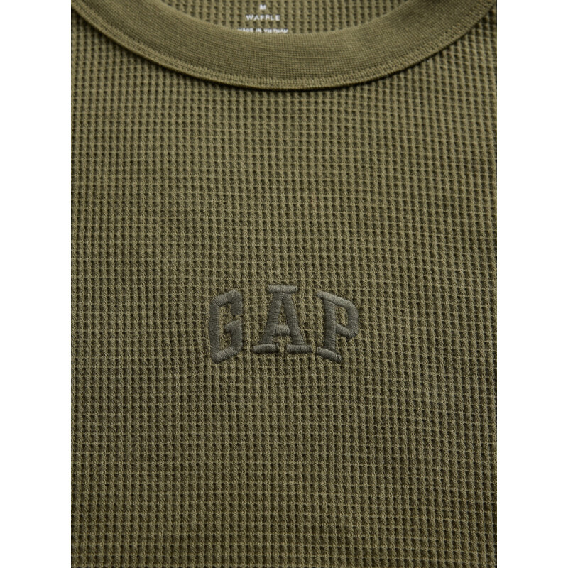 V-FRCH LS WAFFLE MINI LOGO CREW ARMY JACKET GREEN