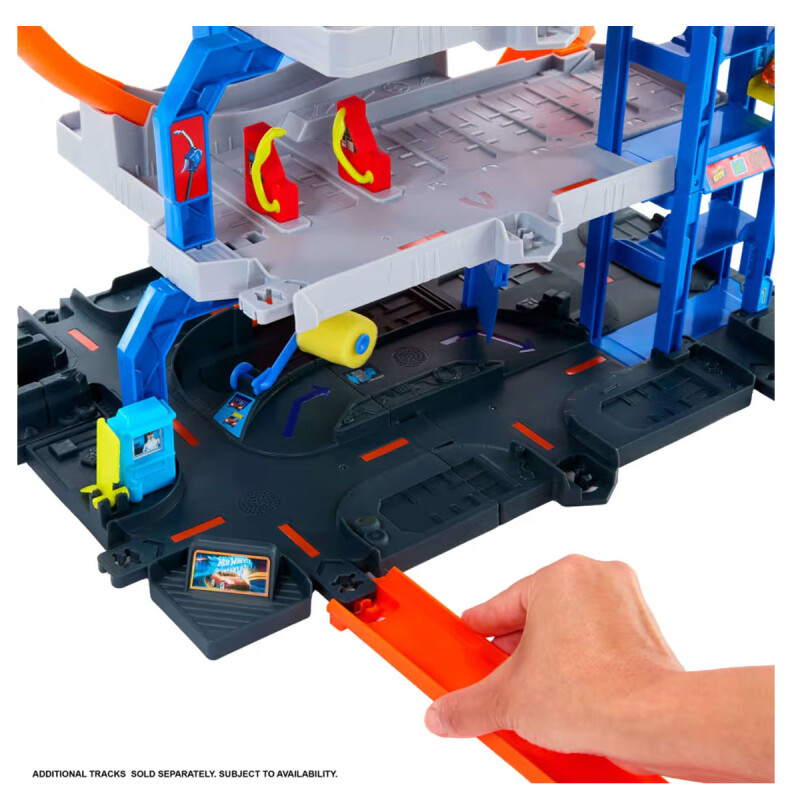 Hot Wheels Garaje Mega Loop con 1 Auto y 1 Helicóptero de Juguete a Escala 1:64 Hot Wheels Garaje Mega Loop con 1 Auto y 1 Helicóptero de Juguete a Escala 1:64