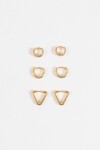 Set de aros geométricos acero dorado