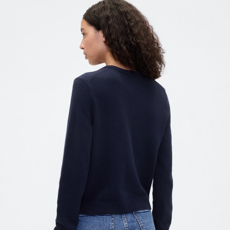 FRCH LOGO CASHSOFT CREW CARDI NAVY UNIFORM