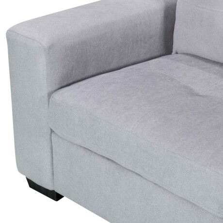 SOFÁ C/CHAISE MÁS DE 4 CUERPOS TELA GRIS DETROIT