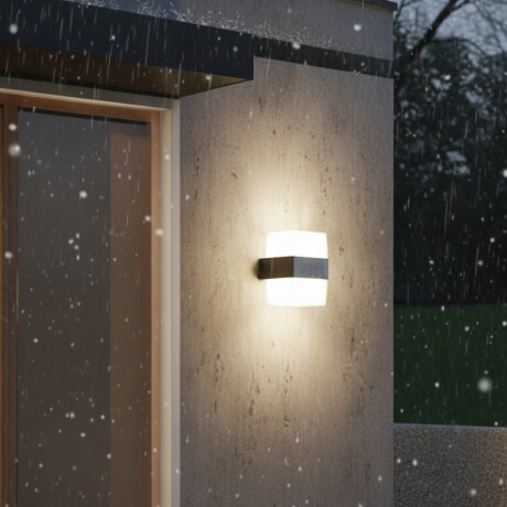 ARTEFACTO EXTEIOR MENFI PARA ADOSAR EN PARED BIDIRECCIONAL 10W Aplique Exterior LED Menfi Para Adosar Bidireccional 10W Negro