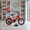 Bicicleta Rodado 12 Con Banderita, Rueditas Y Casco ROJO
