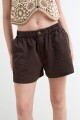 Short con cintura elastizada CHOCOLATE