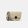 Bandolera The Circle En Cuero Graneado Taupe