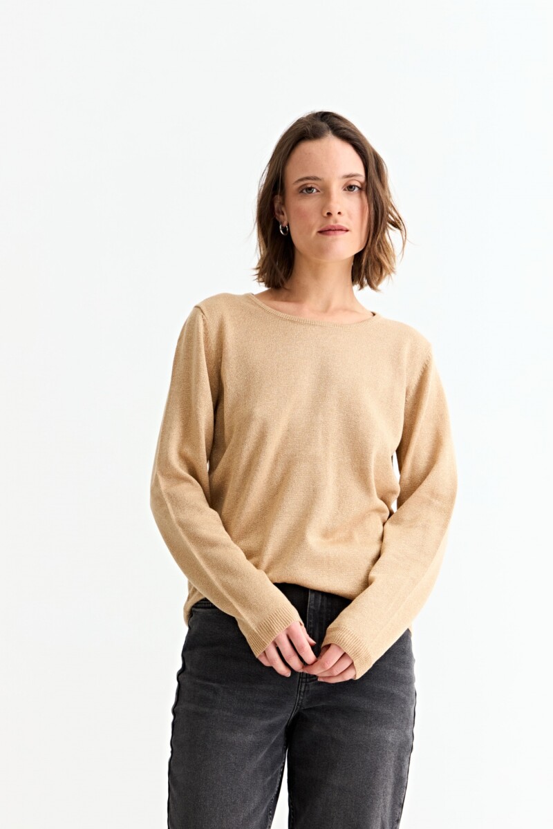 Sweater hilo metálico BEIGE