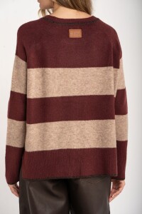 Sweater Rayado Bordeaux