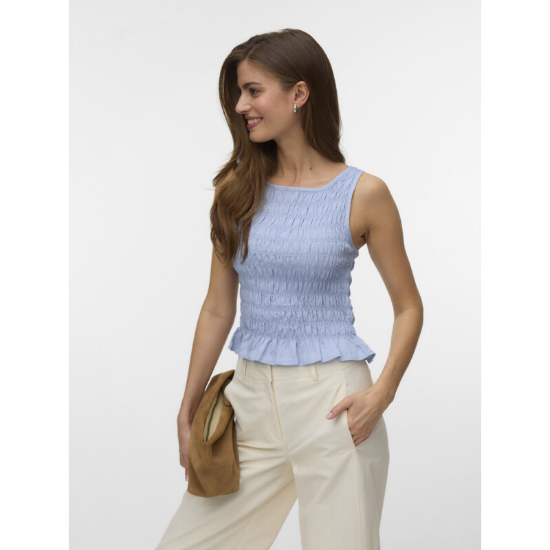VMNORI SMOCK SL TOP WVN Brunnera Blue