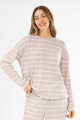 Pijama hacci rayado beige Beige