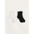 KIT COM 2 PARES MEIAS UNISSEX BRANCO/PRETO