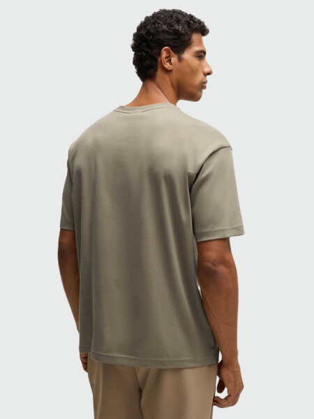 BOSS Camiseta Relax de Algodón con Diseño Brillante Beige
