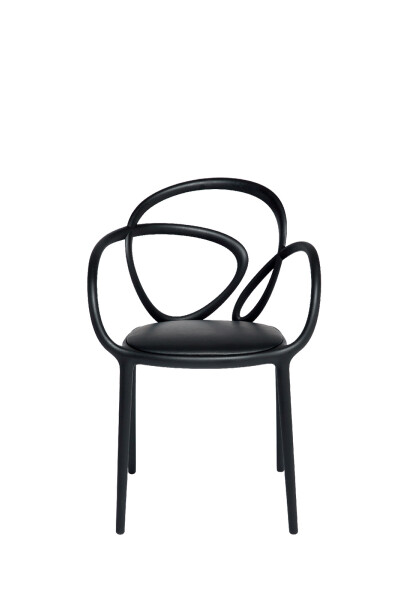 LOOP CHAIR BLACK WITH CUSCHION Negro
